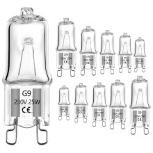 AHEVO 25W G9 Halogen Light Bulb Warm White 2700K,230V,Pack of 10