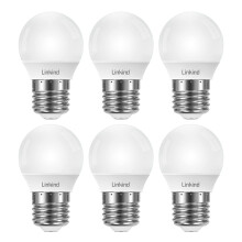Linkind LED Dimmable Bulb Mini E27 Golf Ball, 6500K Cool Daylight White 4.2W Equivalent 40W, 470lm, G45 Globe ES Edison Screw Bulbs, AC220-240V, Fros