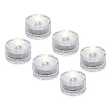 sourcing map Submersible Bright LED Tea Light, White Waterproof Flameless Candles for Party Wedding Festivals Decor, Pack of 6