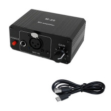 Dynamic Microphone Condenser Mic Amplifier M-20 Audio 48V Phantom Power Charging Black for Live Soun