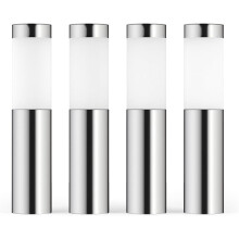 SolarCentre Mini London DualWhite USB Solar Powered Outdoor Garden Post Lights (Set of 4) - Silver