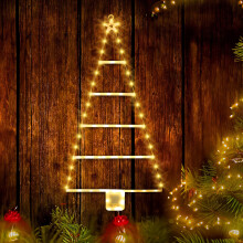 Jsdoin Outdoor Christmas Decorations Lights, 2.4ft LED Ladder Battery Window Christmas Lights, 8 Modes Waterproof Tree Lights for Window Wall Home Ga
