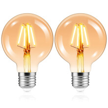 G80 Retro Dimmable Edison Decorative Antique LED Bulb 4W(40 Watts Equivalent), E27 Screw Bulb Warm White 2700K, Energy-Saving Pendant Lamp,Filament G