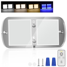 URAQT RV LED Ceiling Light, RV Lights Interior, with Remote and Switch Camper Lights Interior with 4 Color Adjustable, for Large Tents, Campervan, Mo