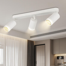 CHENBEN LED Ceiling Light 3 Spots, Compatible GU10, Modern Adjustable Ceiling Spotlights with Rings Black Ceiling Light Suitable for Bedroom, Living