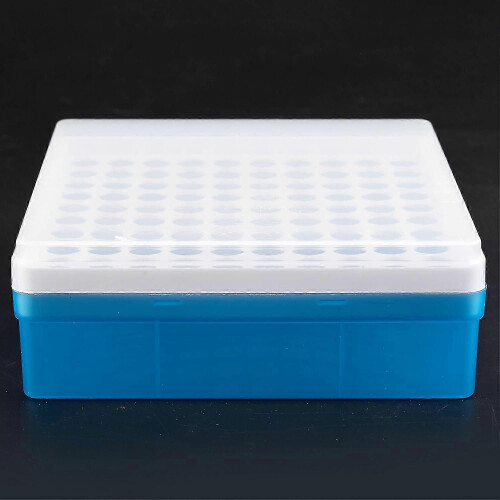 Plastic Square 100 Position 1.5ml Centrifuge Tube Storage Box Case for Lab Use 1