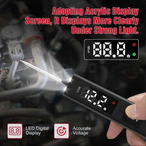 Car Circuit Tester V100 Probe Tester 12V 24V Car Voltage Tool Continuity Test Component Activation Diagnostic Tool 2