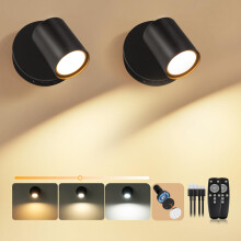 Dehobo Battery-Operated Wall Lights, Stick On Wall Sconces Indoor with Remote and 3 Colour Temp, Rechargeable Magnetic Picture Spot Lights for Home D