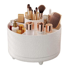 Cosmetic Storage Box Rotating Makeup Brush Organizer for Cosmetic Desktop Makeup Organizer Skincare Storage for Vanity A