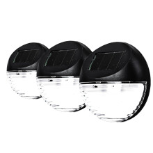 Status Solar WallFence LED Lights WhitePERTHFENBLK3PK6