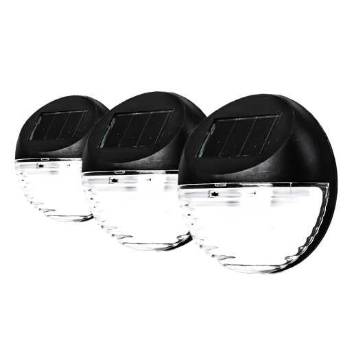 Status Status Solar WallFence LED Lights WhitePERTHFENBLK3PK6