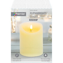 Premier 13cm FLICKABRIGHT Battery Operated Warm White LED Pillar Candle