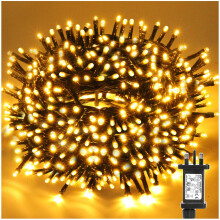 TNMOO Outdoor Christmas Lights, 20M 200LED Christmas Tree Lights Fairy Lights Plug in Waterproof with 8 Modes, Warm White String Lights for Indoor Ou