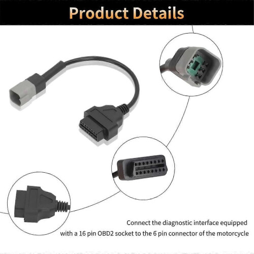 6PIN σε 16PIN διαγνωστικό καλώδιο OBD2 προσαρμογέα για CAN AM Moto ATV UTV 2