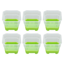20Pcs Nursery Pot Planters Variety Pack Reusable Flower Plant Seed Pot Plastic Silicone Square Transparent Green