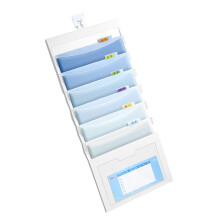 Wall Mount Folding File Bag 6 Pocket Expandable-gradient blue