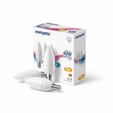 Energetic Candle Frosted LED Light Bulb, E14, 5.8W, 470 Lumens, Warm White 2700K - 3 Pack