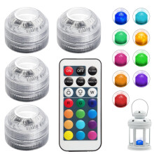 4 PCS Small Submersible LED Lights with Remote, Hot Tub Lights Underwater, Waterproof Led Llight, Lazy Spa Light for Hot Tub for Pools Aquariums Vase