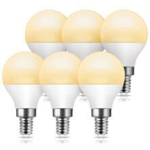 JandCase E14 LED Light Bulb Warm White 3000K, 6W Small Screw Light Bulb, 60W Equivalent, 600LM E14 Golf Ball Bulb, Non-Dimmable, G45 P45 Energy Savin