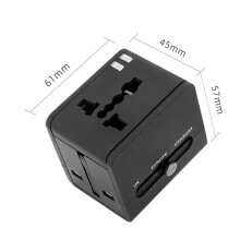 Universal Worldwide Phone Charger Travel Wall AC Power Plug Adapter All in One with Dual USB Charging Ports for USA EU UK AU