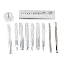 11 Piece Snap Fastener Tool Set for Leather Working with Hole Punches