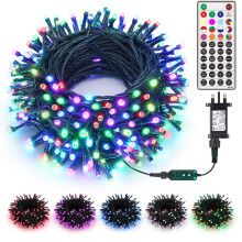 Joomer Christmas Tree Lights Outdoor, 20M 200 LED RGB Color Changing Christmas Lights Mains Powered with Remote & Timer, Christmas Decoratin String F