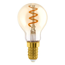 Eglo Dimmable E14 LED, amber vintage spiral filament light bulb, Edison lamp for retro lighting, 4 watt (equivalent to 15 watt), 145 lumen, warm whit