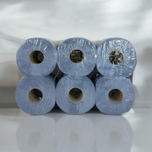 Sirius BCF1812E2 Centrefeed Rolls, 2-Ply, Blue (Pack of 6)