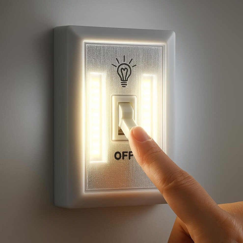 Ultra Bright Battery Powered COB Night Light | Manual Switch | Stick in Any Location | No Cables Required | Closet Cupboard Shelf Garage Stairs | Pow-image-OPC-PTPD6DR-NEW