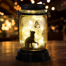 MARCHIORI Solar Lantern Cat, Cat Lovers Gift, Gifts for Women, Mom, Grandma and Everyone, Gardening Gifts Solar Outdoor Garden Lights, Fence Path Dec