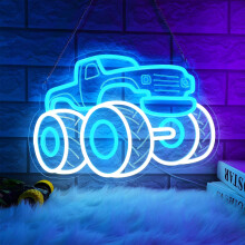 Truck Neon Signs for Wall Decor, Vehicle Neon Lights for Bedroom, Neon Wall Light Suitable for Living Office Game Room Gift for Truck Toys Lover 5V U