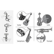 Accordatore per chitarra AT-800, a clip, ricaricabile, con funzione metronomo, accordatore elettronico
