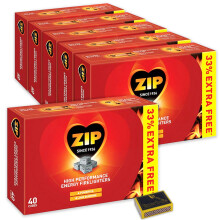 6 X Packs of 40 Zip High Performance Energy Block Firelighters Long Burning
