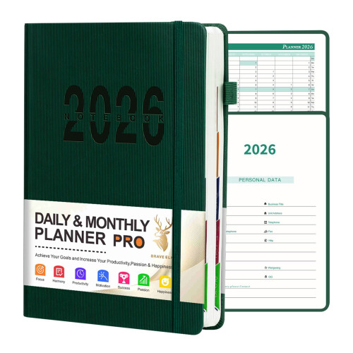 2026 Work Life Planner Reisdagboek Schema Notebook-groente