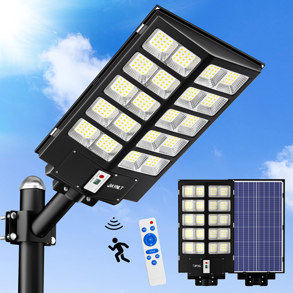 Jaynlt Y-5200W Solar Street Lights Outdoor,520000Lm 6500K Commercial Parking Lot Light Dusk To Dawn, Waterproof Solar Security Flood Lamp With Motion 94865912