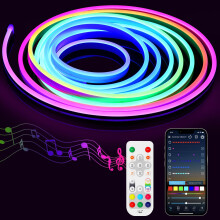 luktix RGB+IC Neon Light Strip 3m, Neon Strip Lights with Remote, App Control, Multiple Color Changing Rope Lights, Music Sync,DC24V, Smart LED Strip