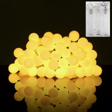 Fairy Lights Battery Powered, 5M 50 LEDs Warm White Globe String Lights, Battery Powered Globe String Lights Christmas Lights for Bedroom, Indoor, Pa