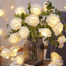 20LED Rose String Lights, 3 Meters Rose Fairy String Lights Battery Powered, Warm White
