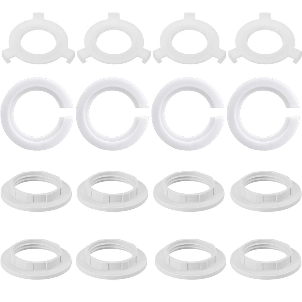 16 Pcs Lampshade Reducer Ring, Lampshade Adapter Rings, 8 Pcs E27 To E14 Lamshade Reducer Rings, 8 Pcs E14 Lampshadering Converter, Fitting Lamp Shad 97312116