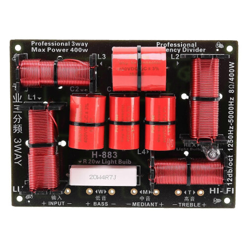 Διαχωριστικό Crossover 3 Δρόμων 400W, Hi-Fi Tweeter, Woofer, Crossover Ηχείου 12