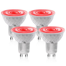 BrightArk GU10 Red LED Bulbs 5W, MR16 Red Colored Spotlights 50W MR16 GU10 Halogen Replacement 38 Degree Beam Angle for Wall Washer Lamps Landscape L