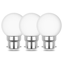 BROLSKUN 3W B22 Golf Ball LED Light Bulbs Bayonet 40W Equivalent 300LM 4000K Soft White Small B22 Golf Ball Bayonet Bulb Energy Saving 220-240V Non-D