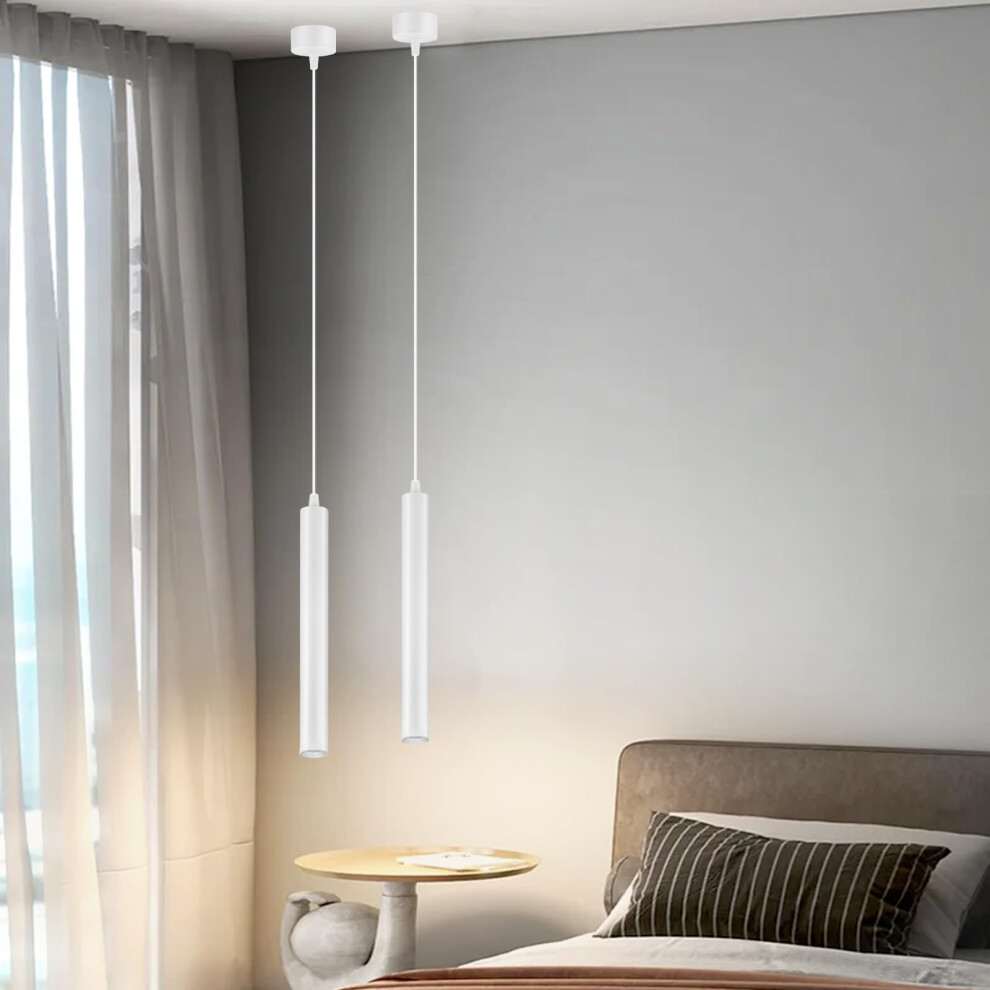 Hotut Modern Cob Led Cylinder Pendant ,2Pcs Cob Patch Cylindrical Long Tube Chandelier,Cylinder Ceiling Pendant Ing, Cylinder Chandeli Light/White 69031564
