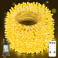 Longgoearn 120M 1000 LED Outdoor Fairy Lights, Christmas Tree Lights Plug in 8 Modes Remote Control Mains Powered Waterproof Clear String Lights for