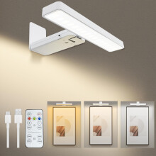VIGMOJ Picture Lights for Wall, 4500mAh Rechargeable Battery Painting Lights with 3 Color Temps,Remote Dimmable Timer Poster Light,Wall Decor Light f