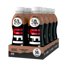 UFIT High 50g Protein Shake (8 x 500 ml) - Milk Chocolate Flavour - No Added Sugar - High in Protein - Low in Fat - Gut Friendly - Ready to Drink - P