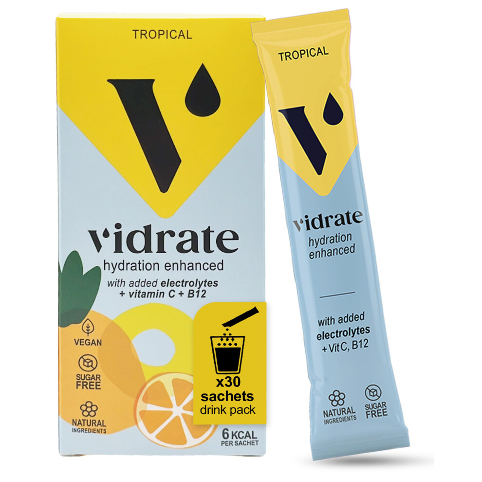 Vidrate Electrolytes Powder Hydration Sachets Packed With Vitamins Zero Sugar Reh