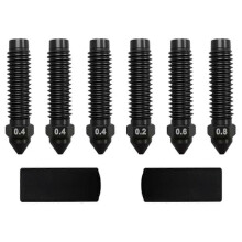 6Pcs Hardened Steel Nozzles for Centauri Carbon/Centauri, with 2pcs Silicone Cover Sock,3D Printer P