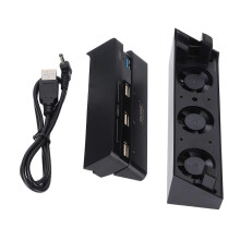 DOBE Cooling Fan and USB Hub Combination Kit Cooler and 4‑Port USB 3.0 Adapter Kit for PS4 Slim Gaming Console