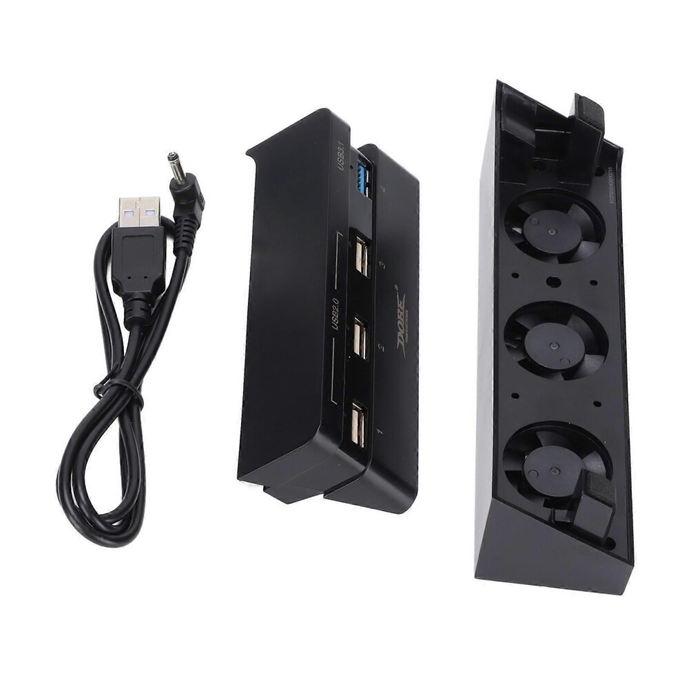 Dobe Cooling Fan And Usb Hub Combination Kit Cooler And 4ÂPort Usb 3.0 Adapter Kit For Ps4 Slim Gaming Console 9152359558853
